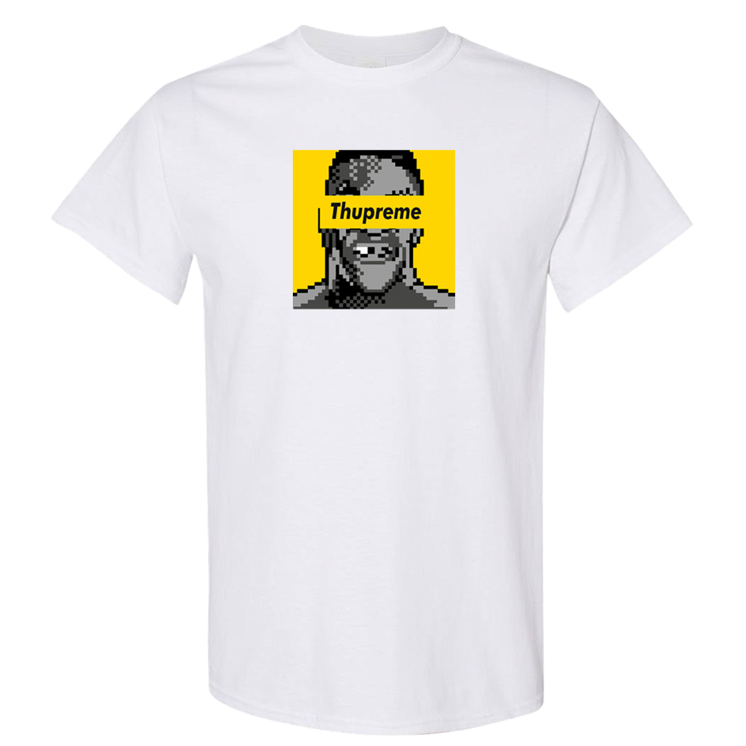 Yellow Snakeskin Low 11s T Shirt | Thupreme, White
