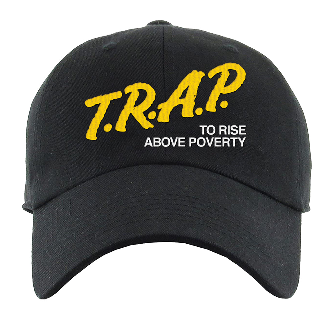 Yellow Snakeskin Low 11s Dad Hat | Trap To Rise Above Poverty, Black