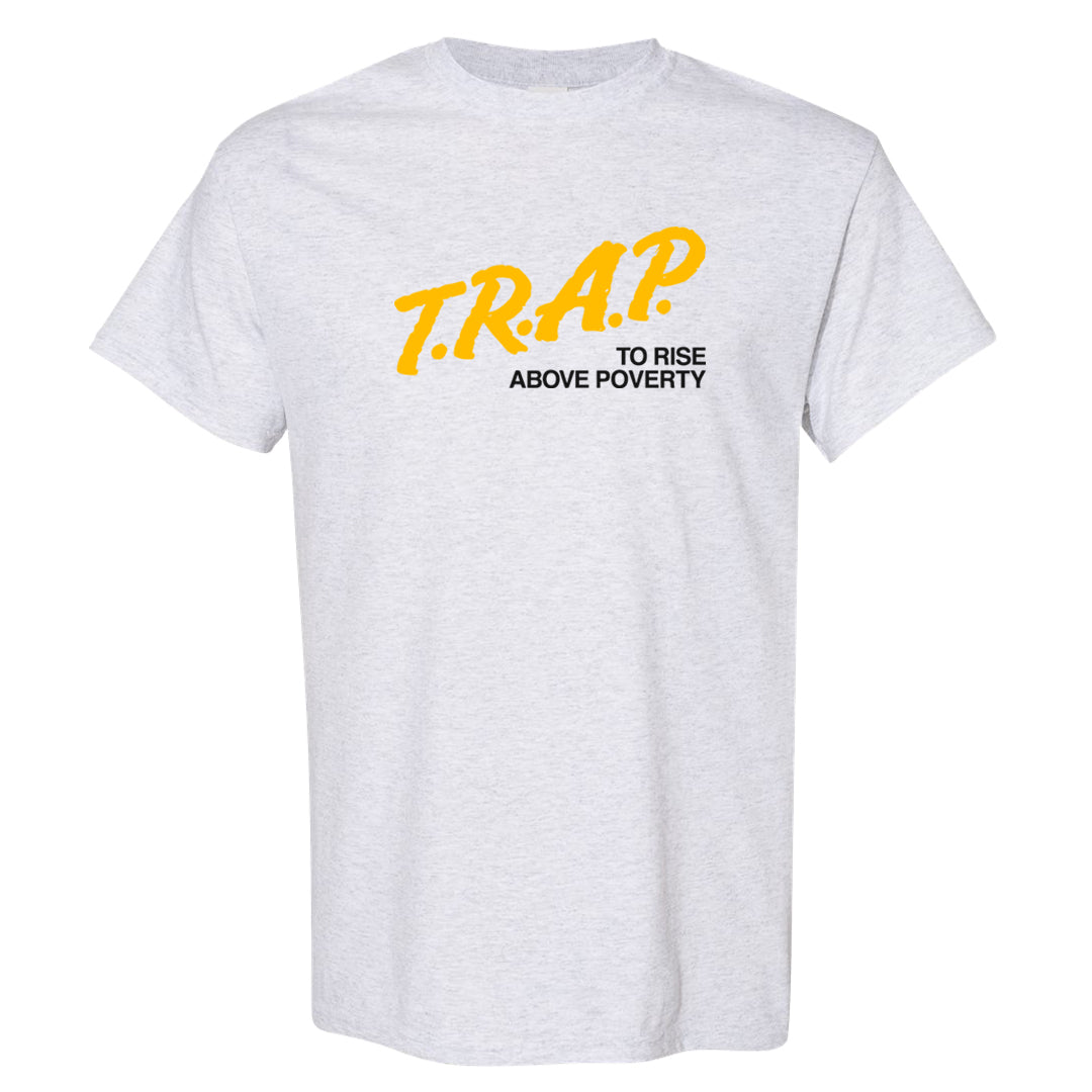 Yellow Snakeskin Low 11s T Shirt | Trap To Rise Above Poverty, Ash