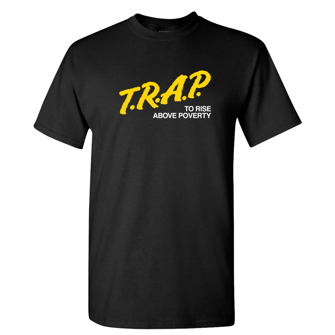 Yellow Snakeskin Low 11s T Shirt | Trap To Rise Above Poverty, Black