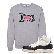 Neapolitan 11s Crewneck Sweatshirt | 1 Love, Ash