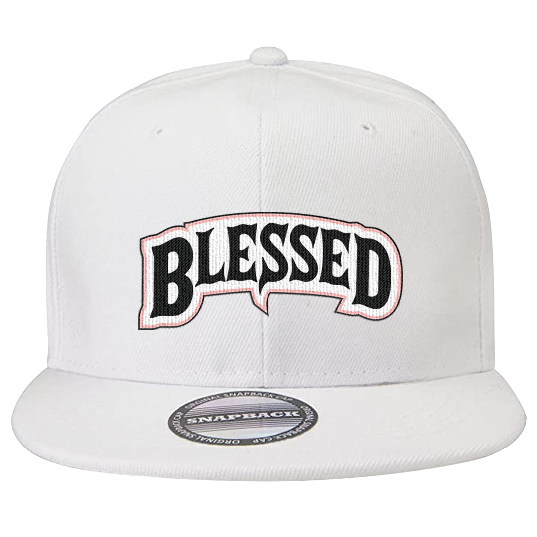 Neapolitan 11s Snapback Hat | Blessed Arch, White