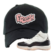 Neapolitan 11s Distressed Dad Hat | Fresh, Black