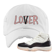 Neapolitan 11s Distressed Dad Hat | Lover, White