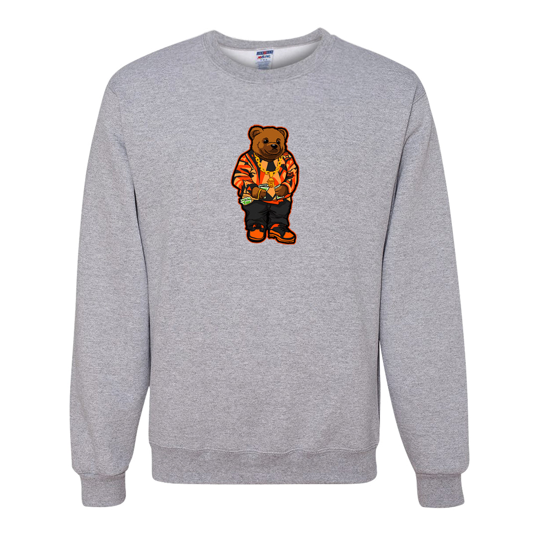 Brilliant Orange 12s Crewneck Sweatshirt | Sweater Bear, Ash