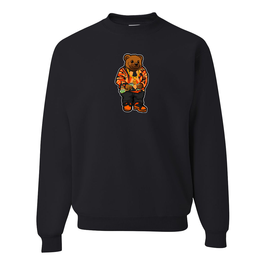 Brilliant Orange 12s Crewneck Sweatshirt | Sweater Bear, Black