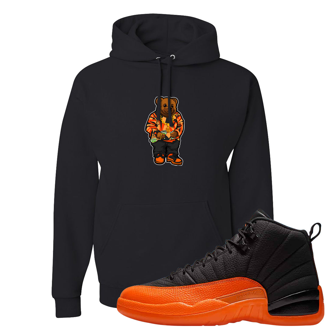 Brilliant Orange 12s Hoodie | Sweater Bear, Black