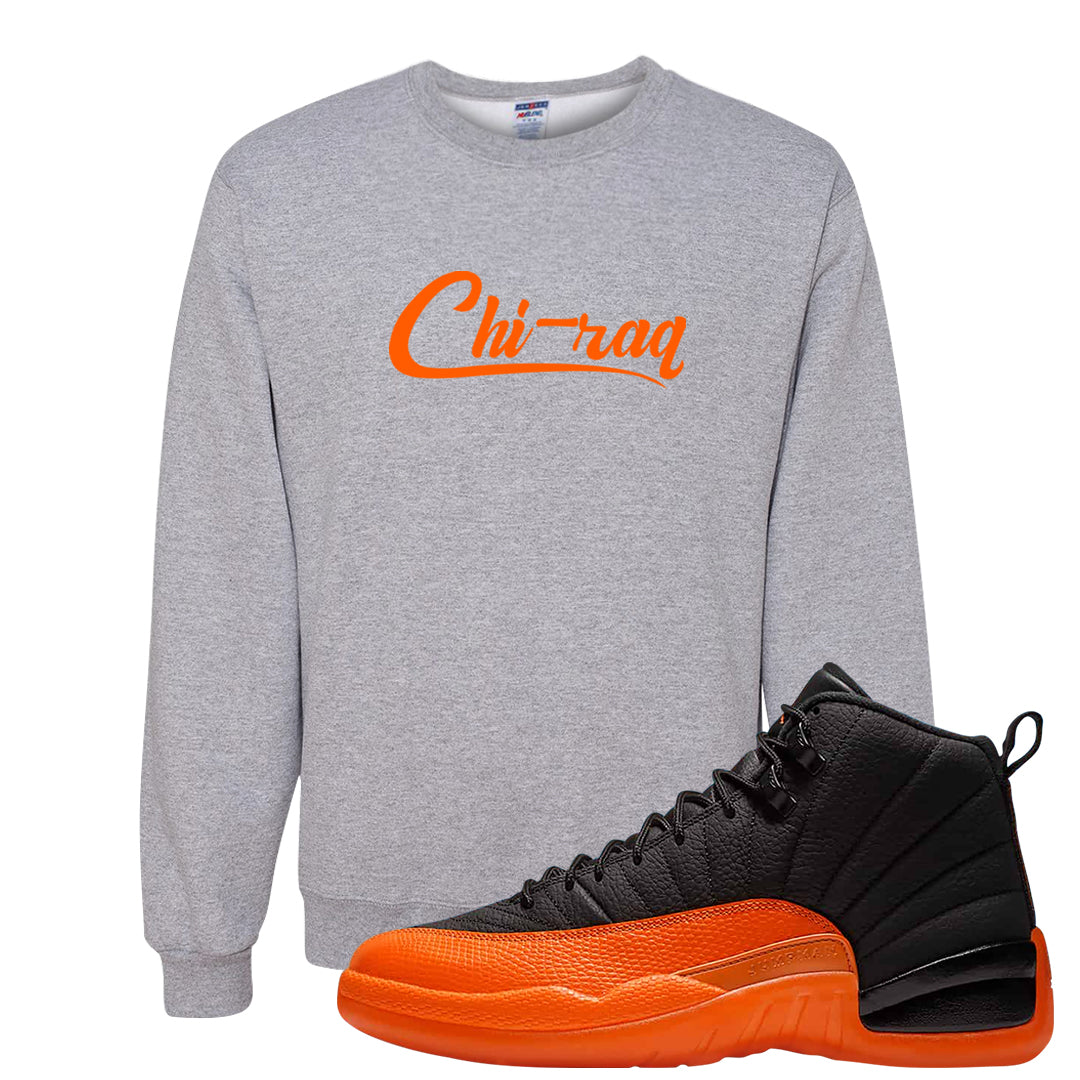 Brilliant Orange 12s Crewneck Sweatshirt | Chiraq, Ash