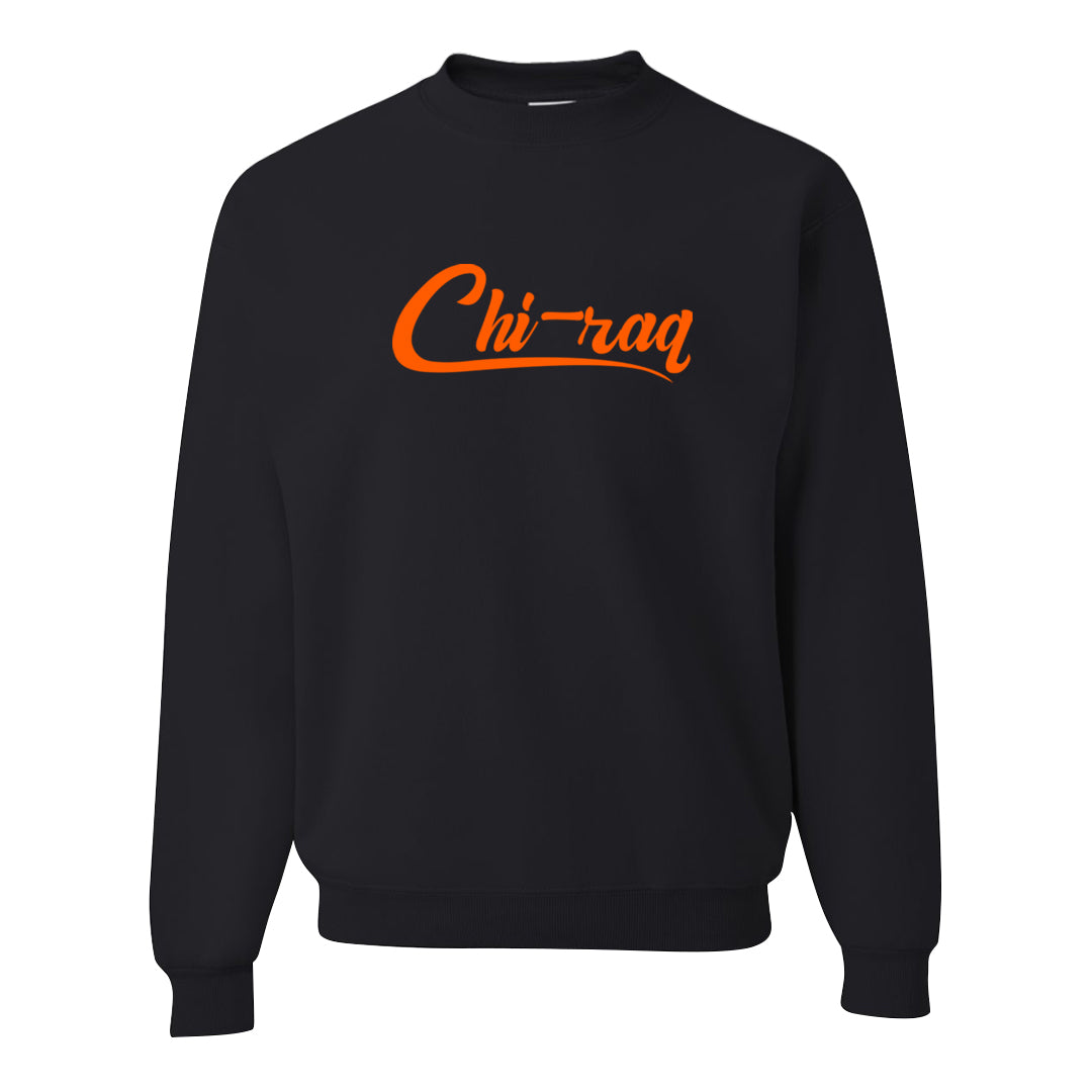 Brilliant Orange 12s Crewneck Sweatshirt | Chiraq, Black