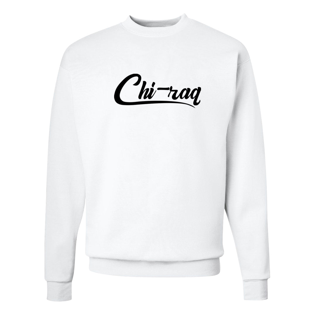 Brilliant Orange 12s Crewneck Sweatshirt | Chiraq, White