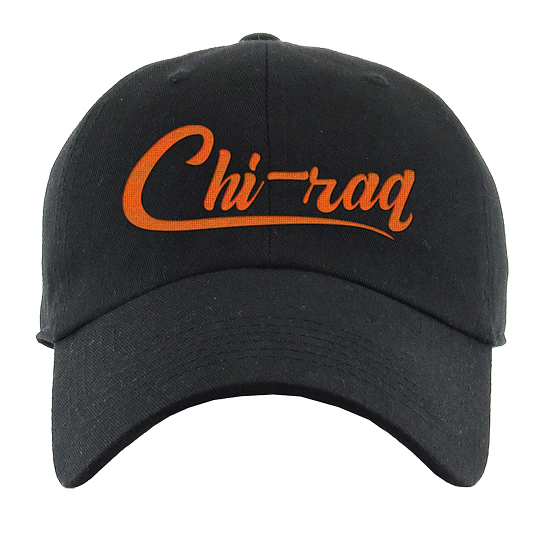 Brilliant Orange 12s Dad Hat | Chiraq, Black