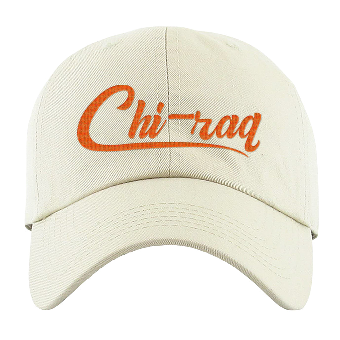 Brilliant Orange 12s Dad Hat | Chiraq, White