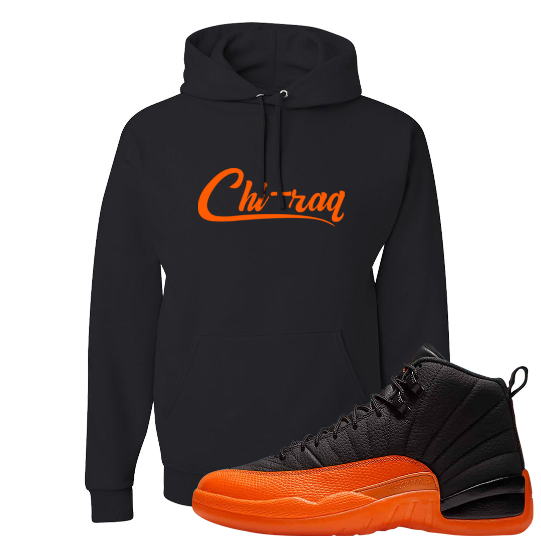 Brilliant Orange 12s Hoodie | Chiraq, Black