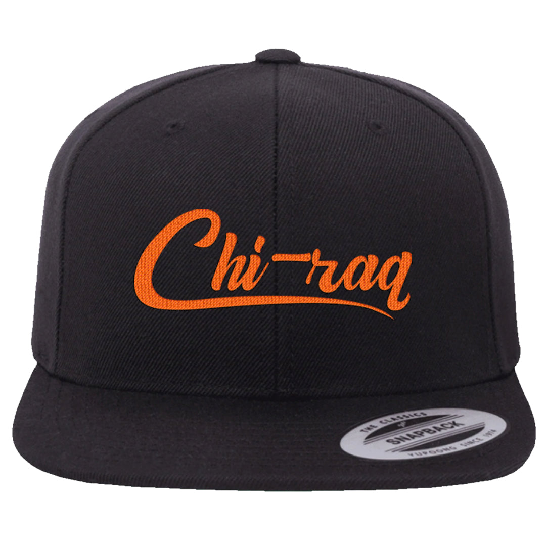 Brilliant Orange 12s Snapback Hat | Chiraq, Black
