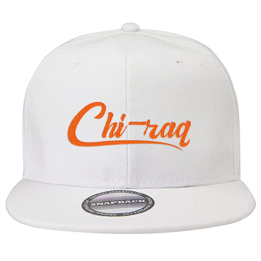 Brilliant Orange 12s Snapback Hat | Chiraq, White