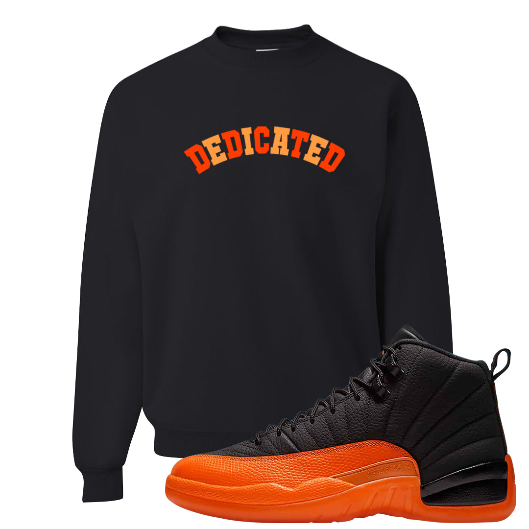 Brilliant Orange 12s Crewneck Sweatshirt | Dedicated, Black