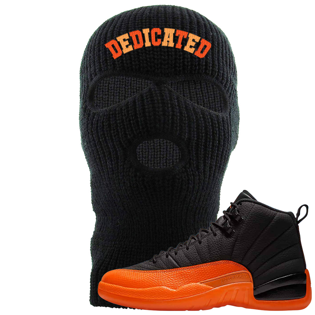 Brilliant Orange 12s Ski Mask | Dedicated, Black