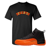 Brilliant Orange 12s T Shirt | Dedicated, Black