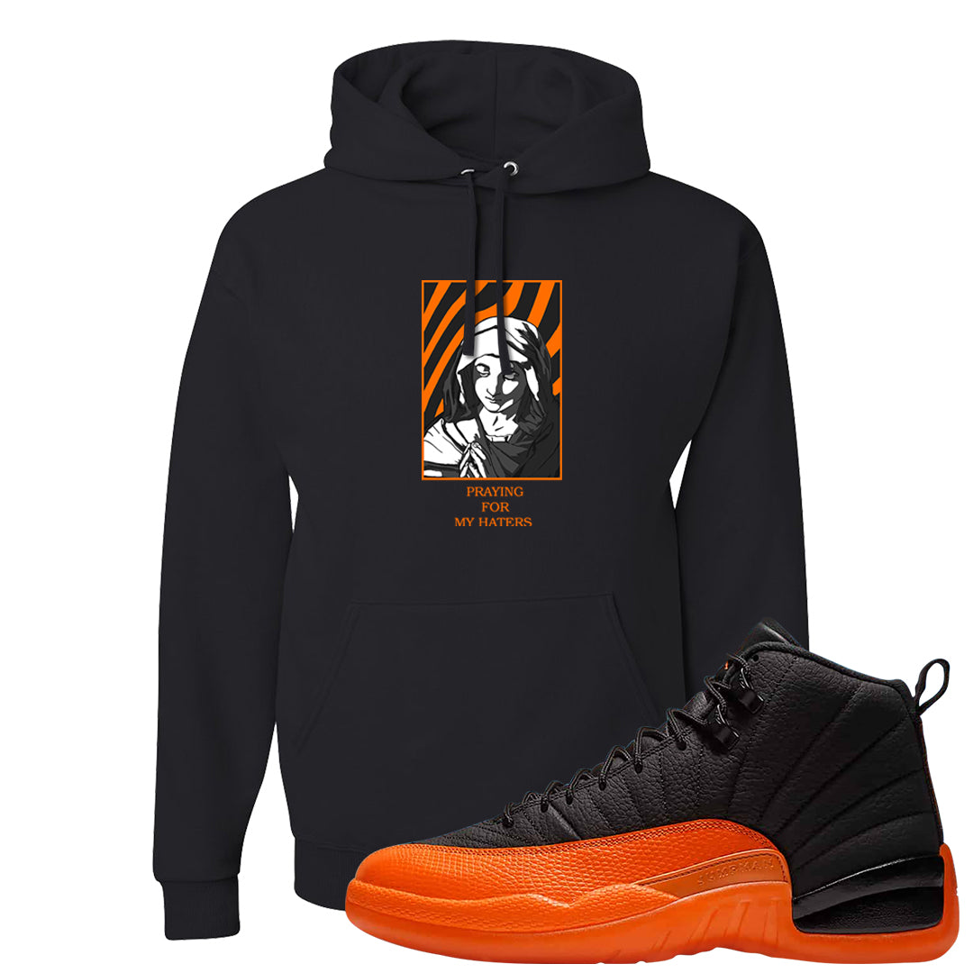 Brilliant Orange 12s Hoodie | God Told Me, Black