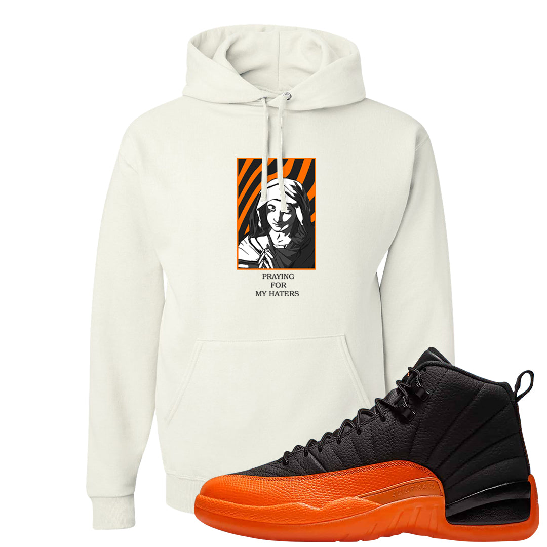 Brilliant Orange 12s Hoodie | God Told Me, White