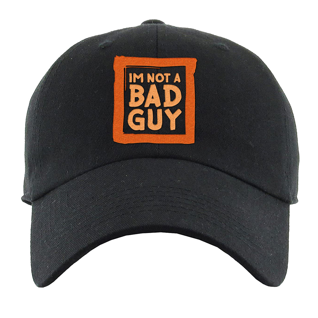 Brilliant Orange 12s Dad Hat | I'm Not A Bad Guy, Black