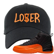 Brilliant Orange 12s Dad Hat | Lover, Black