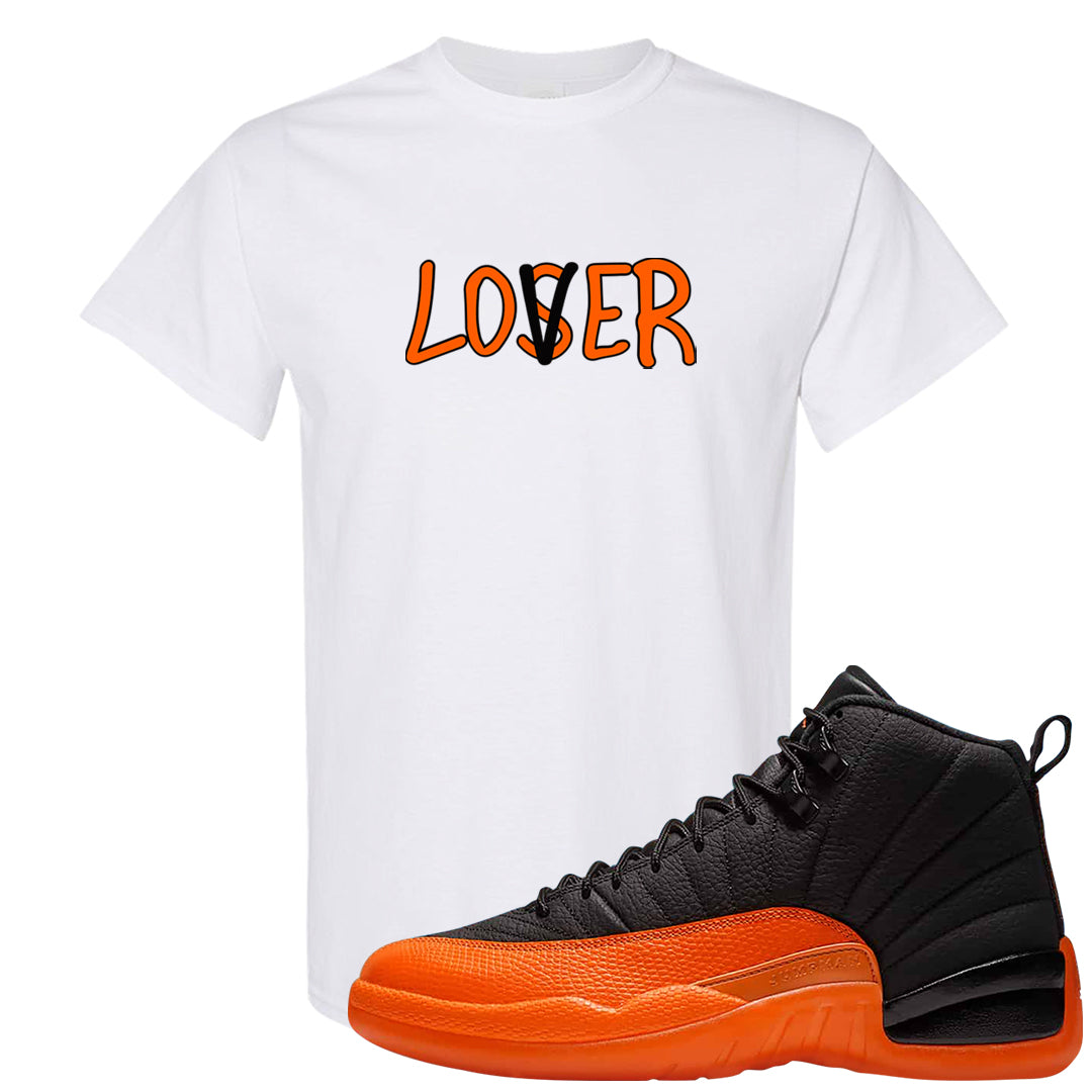 Brilliant Orange 12s T Shirt | Lover, White