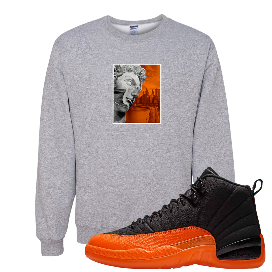 Brilliant Orange 12s Crewneck Sweatshirt | Miguel, Ash