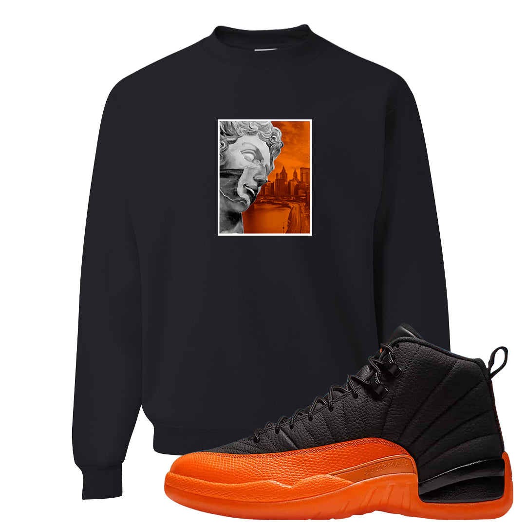 Brilliant Orange 12s Crewneck Sweatshirt | Miguel, Black