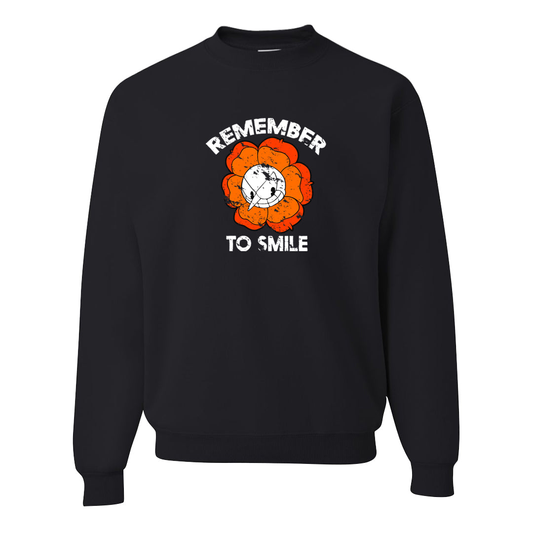 Brilliant Orange 12s Crewneck Sweatshirt | Remember To Smile, Black