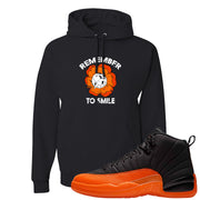 Brilliant Orange 12s Hoodie | Remember To Smile, Black