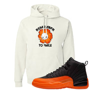 Brilliant Orange 12s Hoodie | Remember To Smile, White