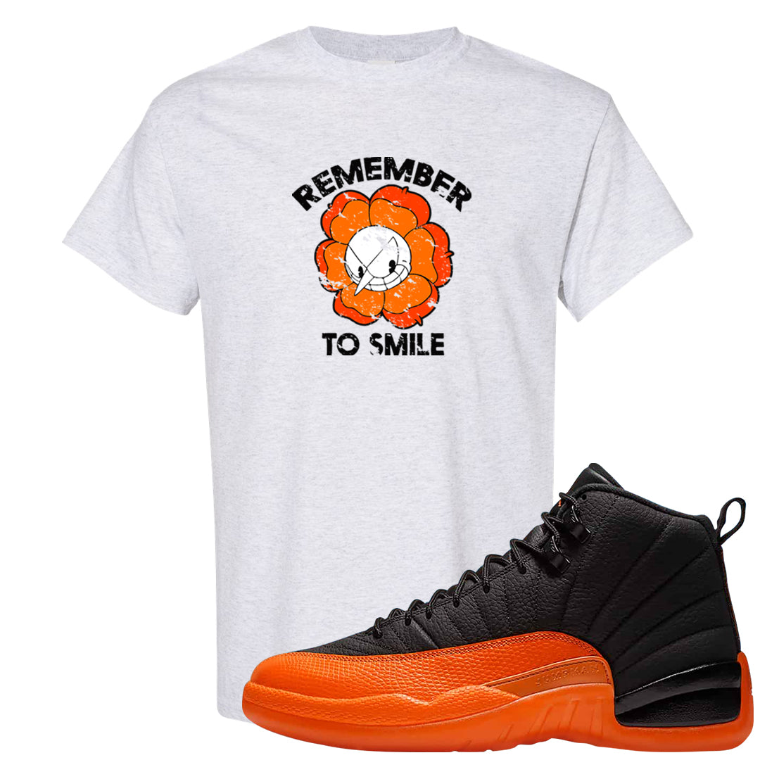 Brilliant Orange 12s T Shirt | Remember To Smile, Ash