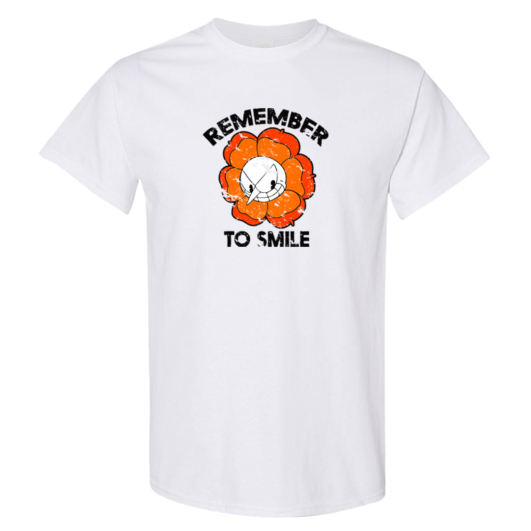 Brilliant Orange 12s T Shirt | Remember To Smile, White