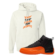 Brilliant Orange 12s Hoodie | Vibes Speak Louder Than Words, White