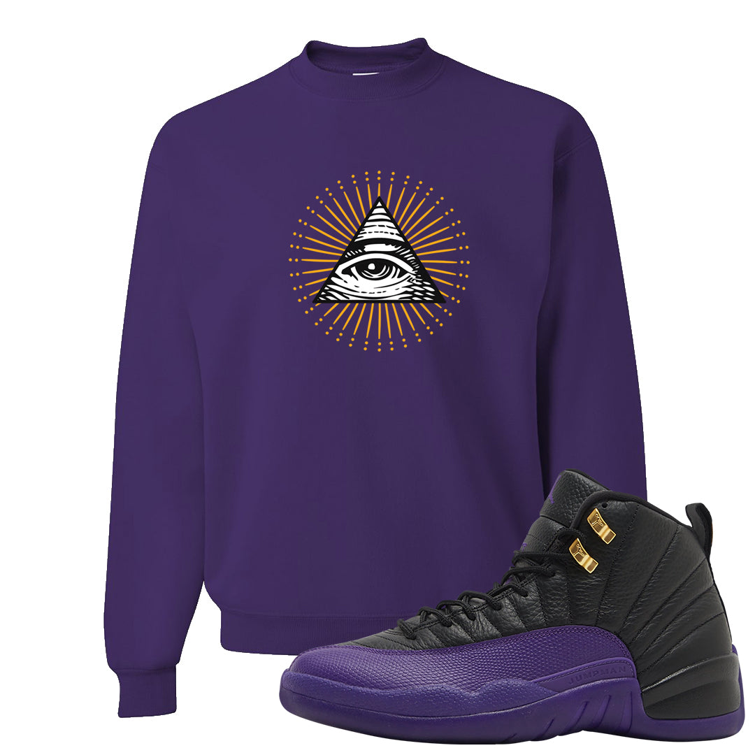 Field Purple 12s Crewneck Sweatshirt | All Seeing Eye, Purple