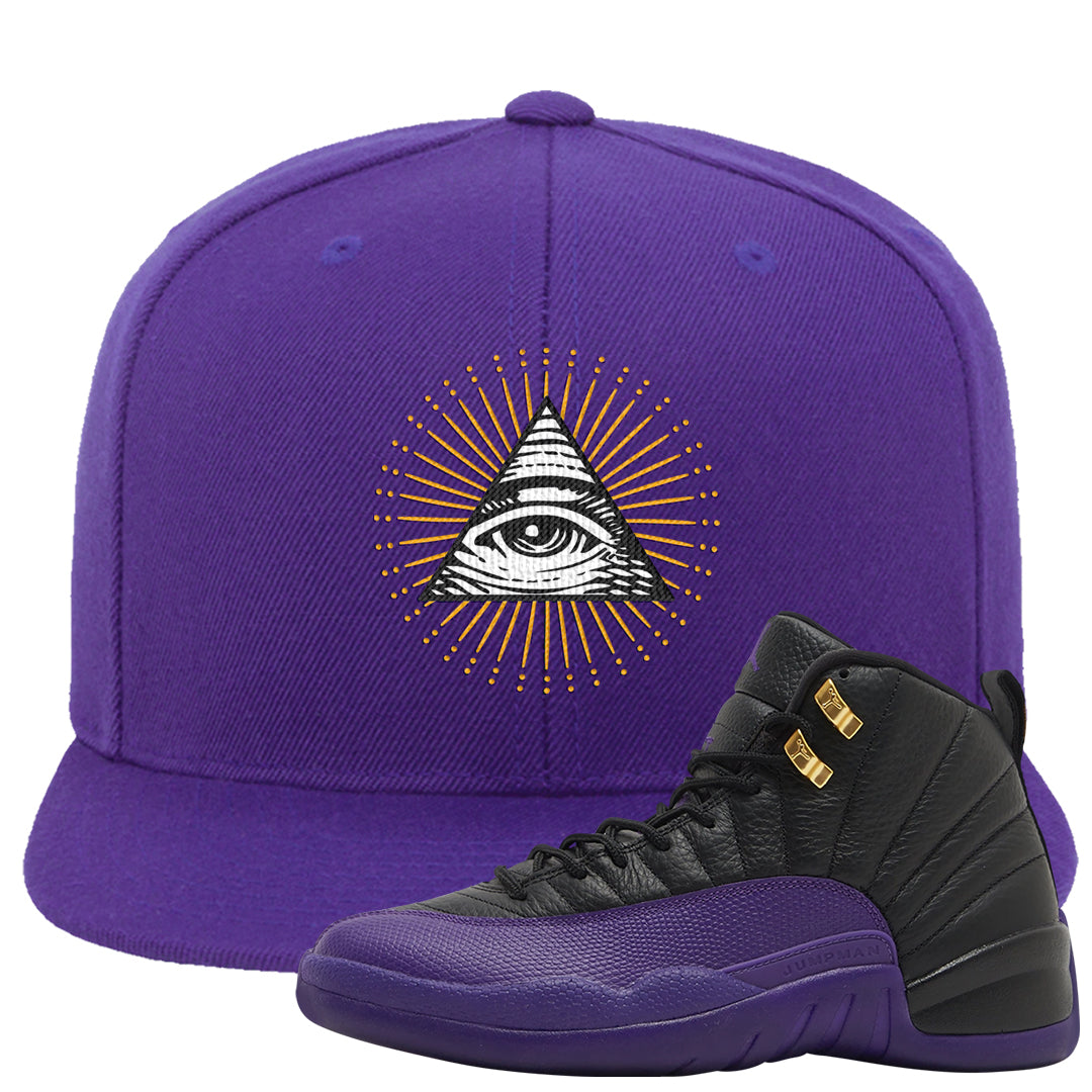Field Purple 12s Snapback Hat | All Seeing Eye, Purple