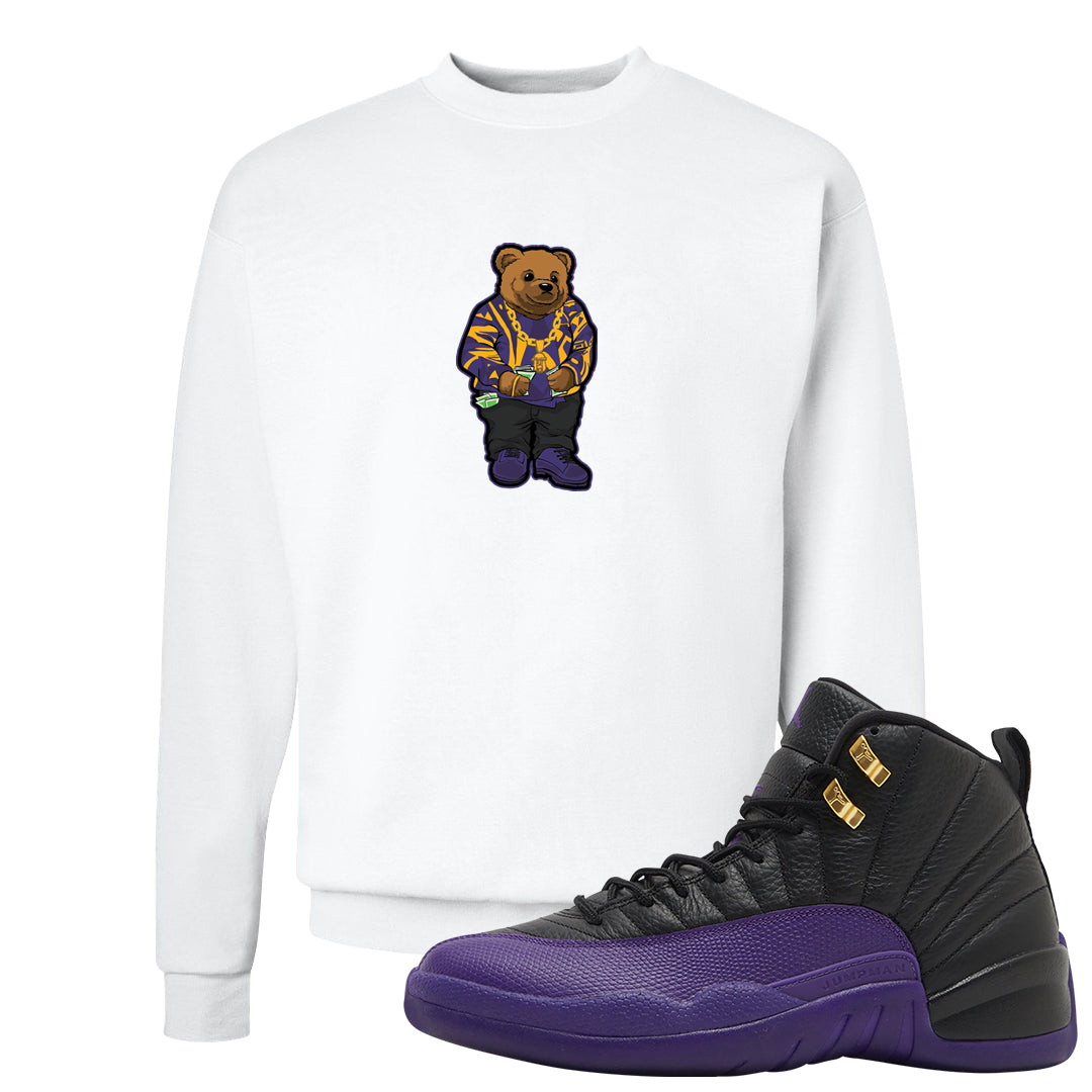 Field Purple 12s Crewneck Sweatshirt | Sweater Bear, White