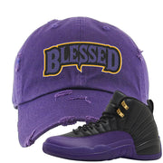 Field Purple 12s Distressed Dad Hat | Blessed Arch, Purple