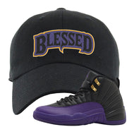 Field Purple 12s Dad Hat | Blessed Arch, Black