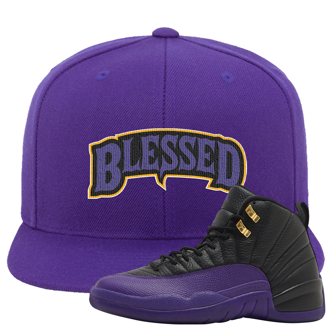Field Purple 12s Snapback Hat | Blessed Arch, Purple