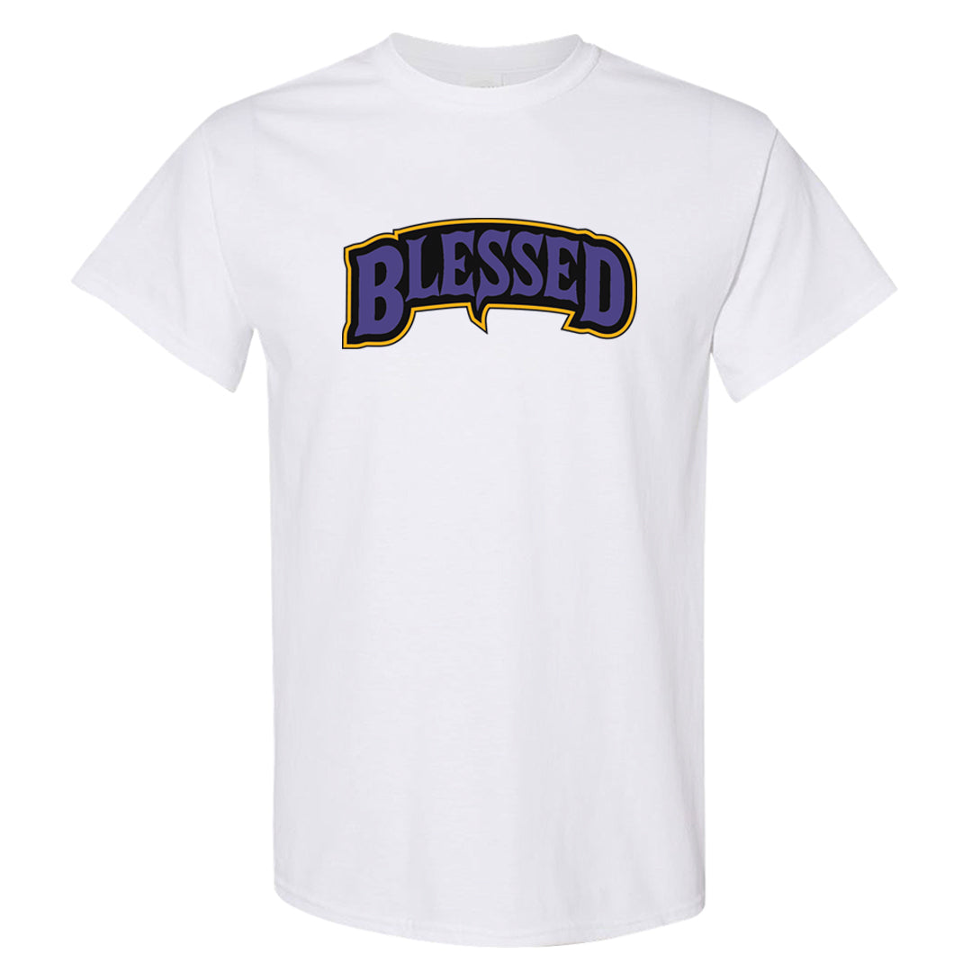 Field Purple 12s T Shirt | Blessed Arch, White