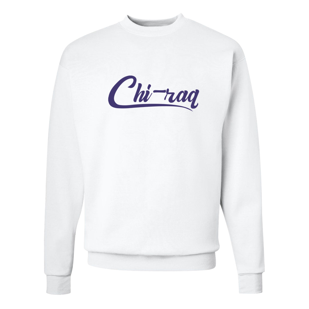 Field Purple 12s Crewneck Sweatshirt | Chiraq, White
