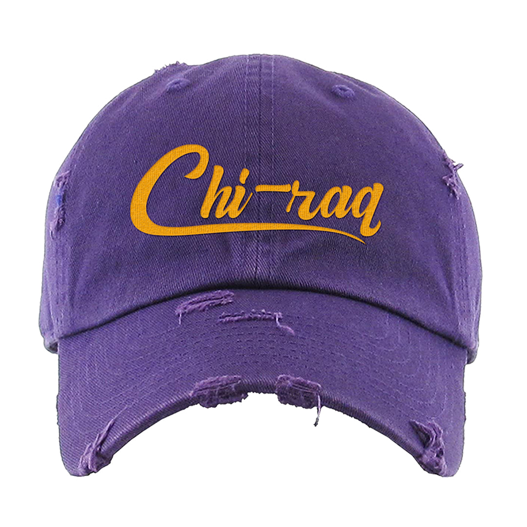 Field Purple 12s Distressed Dad Hat | Chiraq, Purple