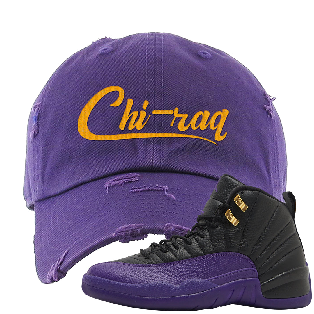 Field Purple 12s Distressed Dad Hat | Chiraq, Purple