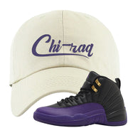 Field Purple 12s Dad Hat | Chiraq, White