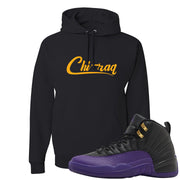 Field Purple 12s Hoodie | Chiraq, Black