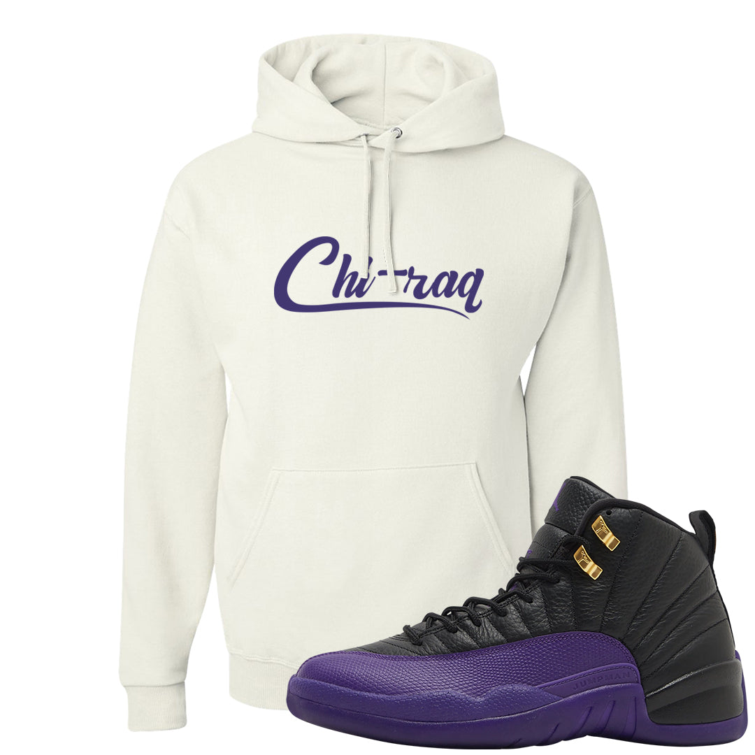 Field Purple 12s Hoodie | Chiraq, White