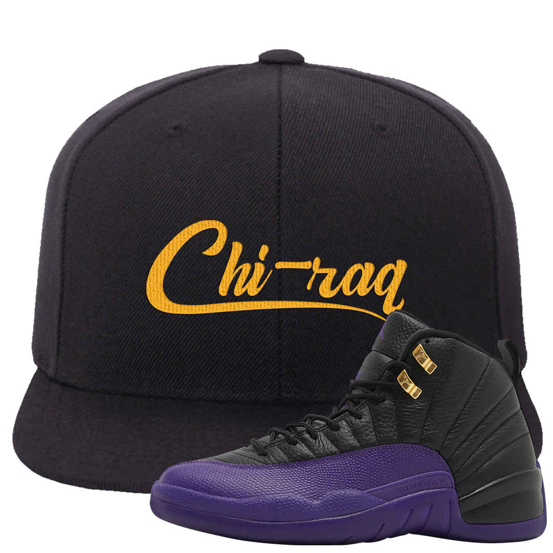 Field Purple 12s Snapback Hat | Chiraq, Black