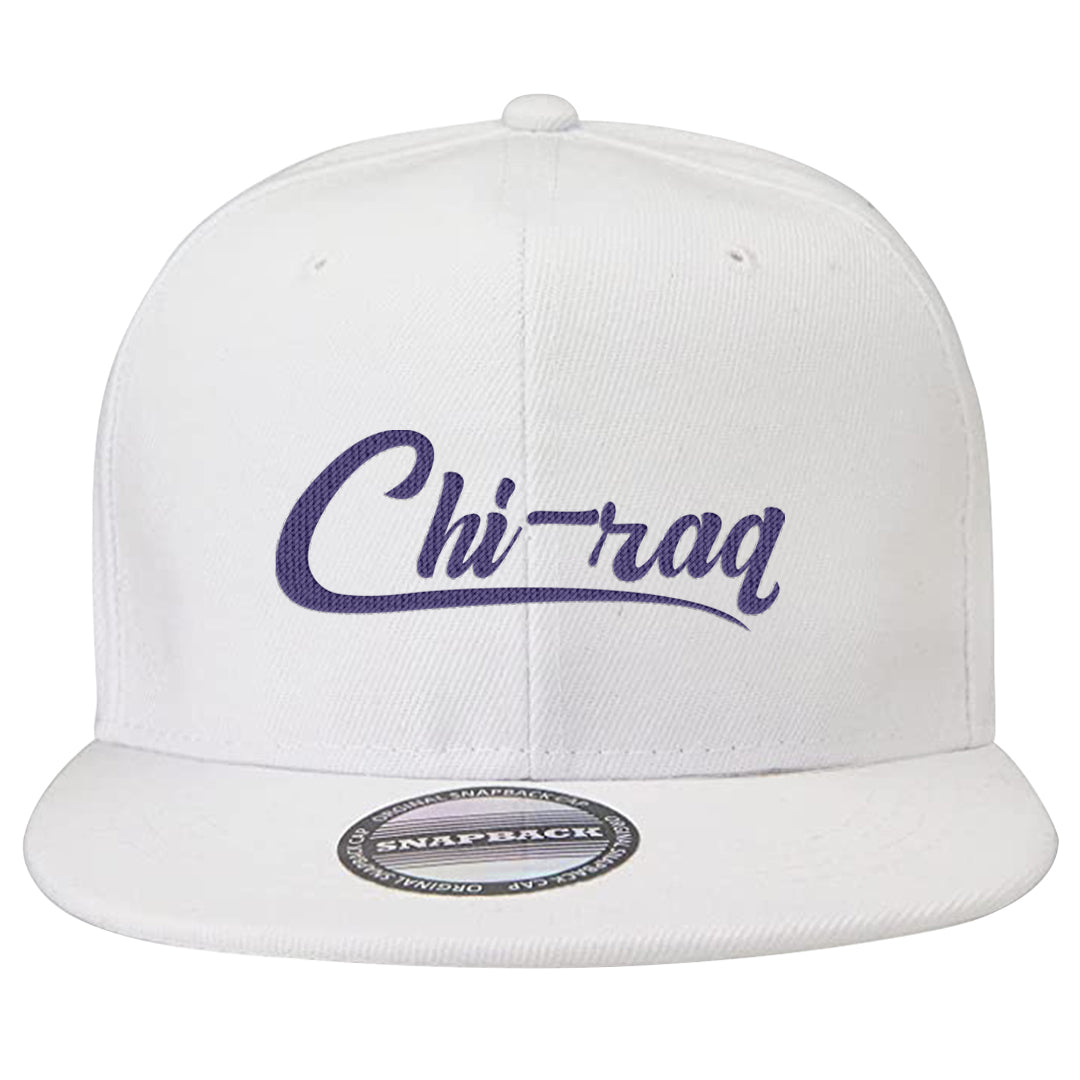 Field Purple 12s Snapback Hat | Chiraq, White